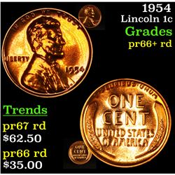 1954 Lincoln Cent 1c Grades Gem+= Proof Red