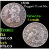 Image 1 : 1836 Capped Bust Half Dollar 50c Grades f details