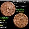 Image 1 : 1863 Washington Civil War Token 1c Grades vf details