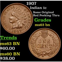 1907 Indian Cent 1c Grades Select Unc BN
