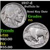 Image 1 : 1917-d Buffalo Nickel 5c Grades f+
