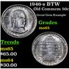 Image 1 : 1946-s BTW Old Commem Half Dollar 50c Grades GEM Unc
