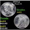 Image 1 : 1925-p Peace Dollar $1 Grades Choice Unc