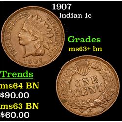 1907 Indian Cent 1c Grades Select+ Unc BN