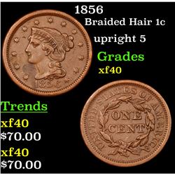 1856 Braided Hair Large Cent 1c Grades xf