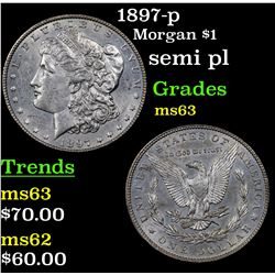 1897-p Morgan Dollar $1 Grades Select Unc
