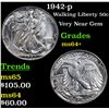 Image 1 : 1942-p Walking Liberty Half Dollar 50c Grades Choice+ Unc