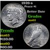 Image 1 : 1926-s Peace Dollar $1 Grades Select Unc