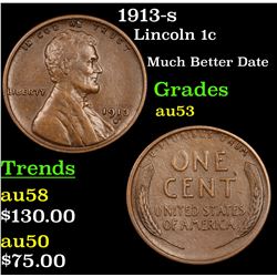 1913-s Lincoln Cent 1c Grades Select AU