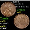 Image 1 : 1913-s Lincoln Cent 1c Grades Select AU