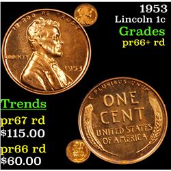 1953 Lincoln Cent 1c Grades Gem+= Proof Red