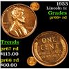 Image 1 : 1953 Lincoln Cent 1c Grades Gem+= Proof Red