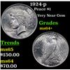 Image 1 : 1924-p Peace Dollar $1 Grades Choice+ Unc