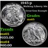 Image 1 : 1945-p Walking Liberty Half Dollar 50c Grades GEM Unc