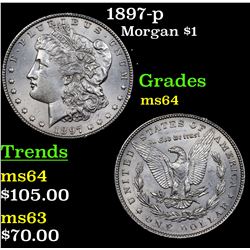 1897-p Morgan Dollar $1 Grades Choice Unc