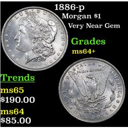 1886-p Morgan Dollar $1 Grades Choice+ Unc
