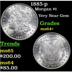 1885-p Morgan Dollar $1 Grades Choice+ Unc