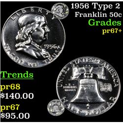 1956 Type 2 Franklin Half Dollar 50c Grades GEM++ Proof