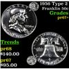 Image 1 : 1956 Type 2 Franklin Half Dollar 50c Grades GEM++ Proof