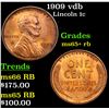 Image 1 : 1909 vdb Lincoln Cent 1c Grades Gem+ Unc RB
