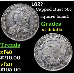 1827 Capped Bust Half Dollar 50c Grades xf details