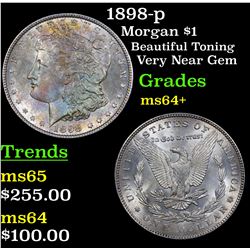 1898-p Morgan Dollar $1 Grades Choice+ Unc
