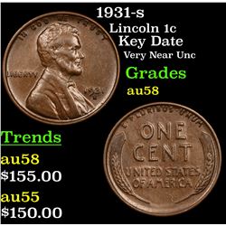 1931-s Lincoln Cent 1c Grades Choice AU/BU Slider