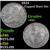 Image 1 : 1821 Capped Bust Half Dollar 50c Grades vf+