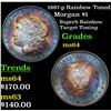 Image 1 : 1887-p Rainbow Toned Morgan Dollar $1 Grades Choice Unc