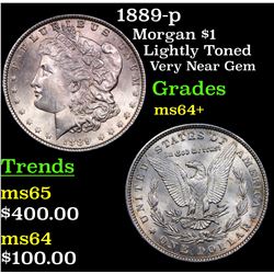 1889-p Morgan Dollar $1 Grades Choice+ Unc