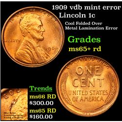1909 vdb mint error Lincoln Cent 1c Grades Gem+ Unc RD