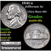 Image 1 : 1941-s Jefferson Nickel 5c Grades Choice Unc 6fs