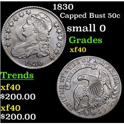 1830 Capped Bust Half Dollar 50c Grades xf