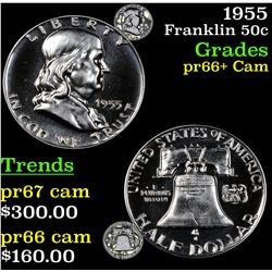 1955 Franklin Half Dollar 50c Grades GEM++ Proof Cameo