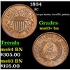 Image 1 : 1864 Two Cent Piece 2c Grades Select+ Unc BN