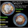 Image 1 : 1887-p Rainbow Toned Morgan Dollar $1 Grades Choice+ Unc