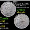 1812 Capped Bust Half Dollar 50c Grades xf details