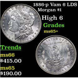 1886-p Vam 6 LDS Morgan Dollar $1 Grades GEM+ Unc