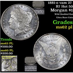 1881-o vam 27 R7 Hot 50 Morgan Dollar $1 Grades Select Unc PL
