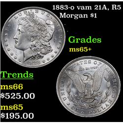 1883-o vam 21A, R5 Morgan Dollar $1 Grades GEM+ Unc