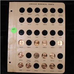 Complete Lincoln Cent Page 1968-1973 12 coins