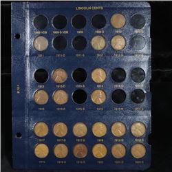 Partial Lincoln Cent page 1910-1920 21 coins
