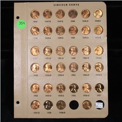 Near complete Lincoln cent page 1947-1958 34 coins