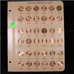 Complete Lincoln Cent Page 1989-2006, 36 coins