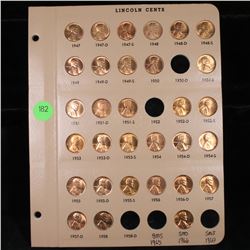 Near complete Lincoln cent page 1947-1966 31 coins