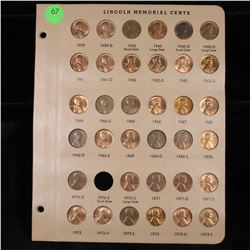 Near complete Lincoln cent page 1959-1973 35 coins