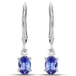 0.88 ctw Tanzanite Earrings 14K White Gold - REF-27R4K