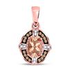 Image 1 : Oval Morganite Fashion Solitaire Pendant 1.00 Cttw 10kt Rose Gold