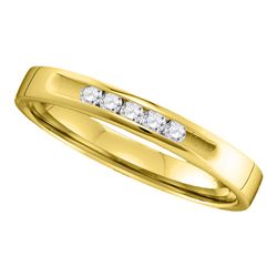 Diamond Single Row Wedding Band 1/10 Cttw 14kt Yellow Gold
