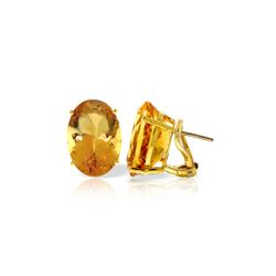 Genuine 13 ctw Citrine Earrings 14KT Yellow Gold - REF-57K3V